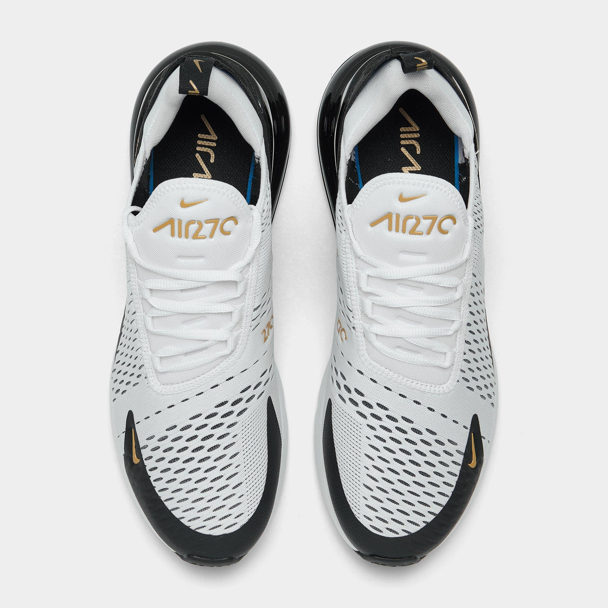 Men's Nike Air Max 270 Casual Shoes - White/Metallic Gold/Black - view 5
