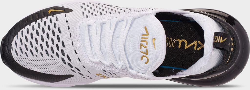 Men's Nike Air Max 270 Casual Shoes - White/Metallic Gold/Black - view 7