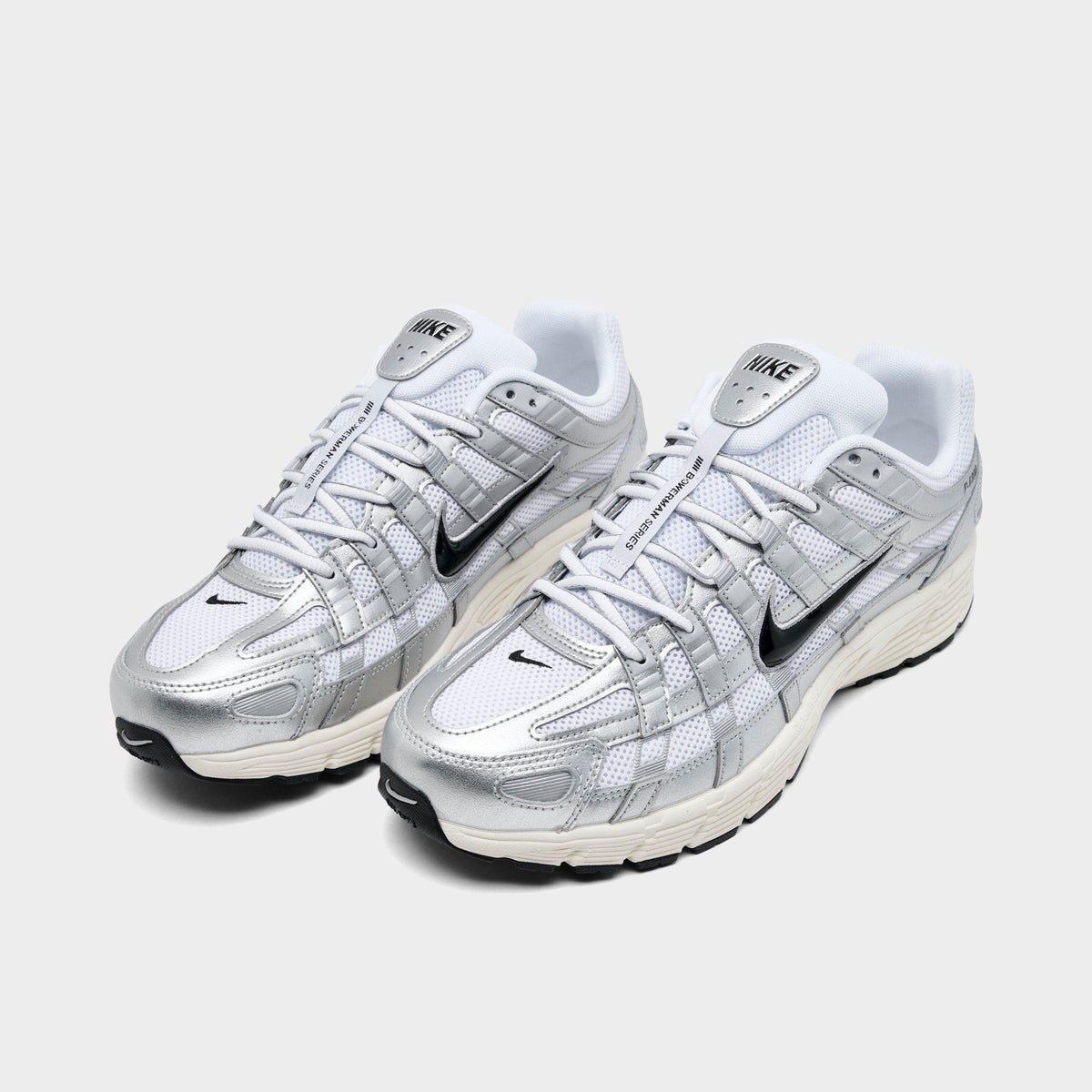 Men's Nike P-6000 Casual Shoes - White/Metallic Silver/Flat Silver/Black - view 2