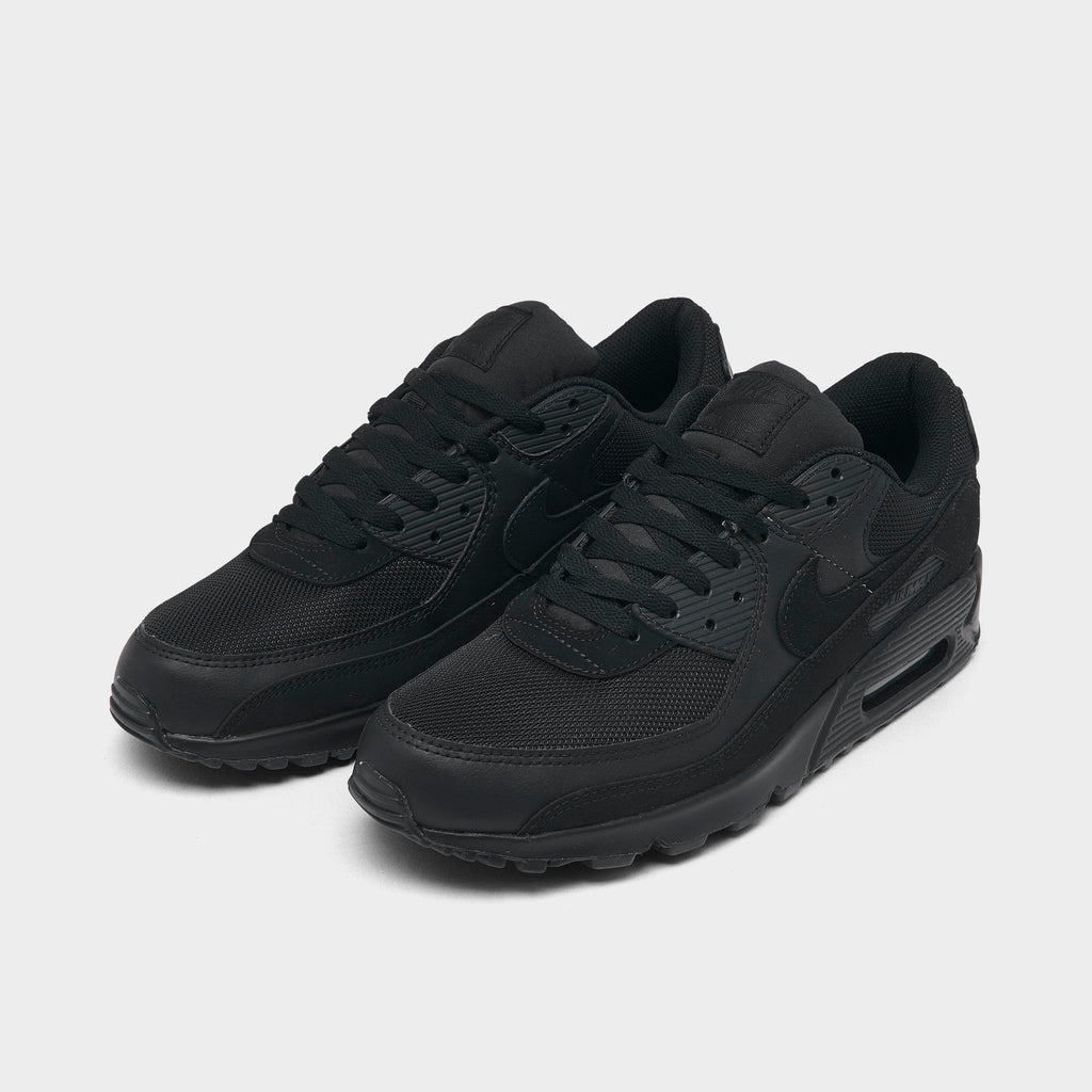 Men's Nike Air Max 90 Casual Shoes - Black/Black/Black/Black - view 2