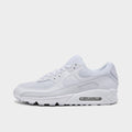 Men's Nike Air Max 90 Casual Shoes - White/White/Wolf Grey/White