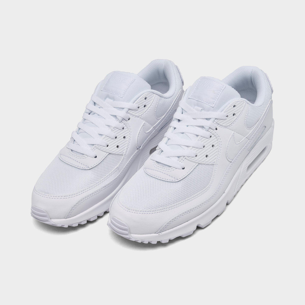 Men's Nike Air Max 90 Casual Shoes - White/White/Wolf Grey/White - view 2