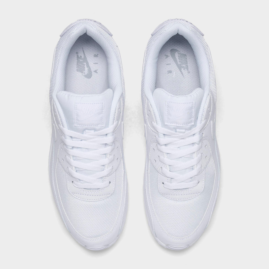 Men's Nike Air Max 90 Casual Shoes - White/White/Wolf Grey/White - view 5