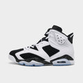 Men's Air Jordan Retro 6 Basketball Shoes - White/Black