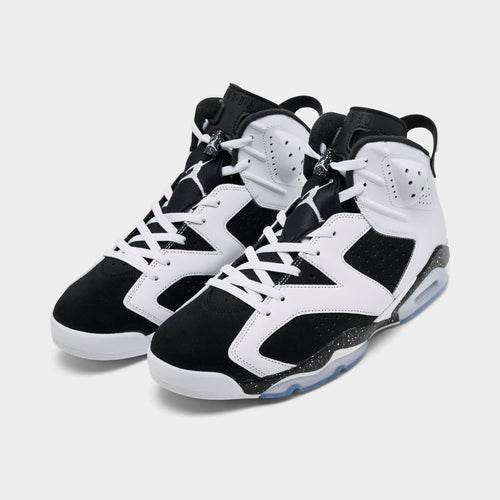 Men's Air Jordan Retro 6 Basketball Shoes - White/Black - view 2