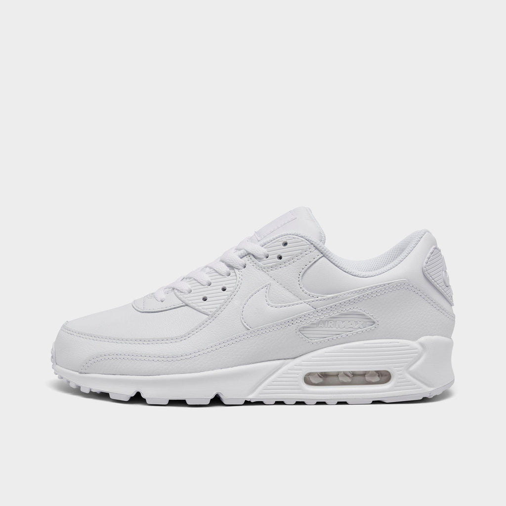 Men's Nike Air Max 90 Leather Casual Shoes - White/White