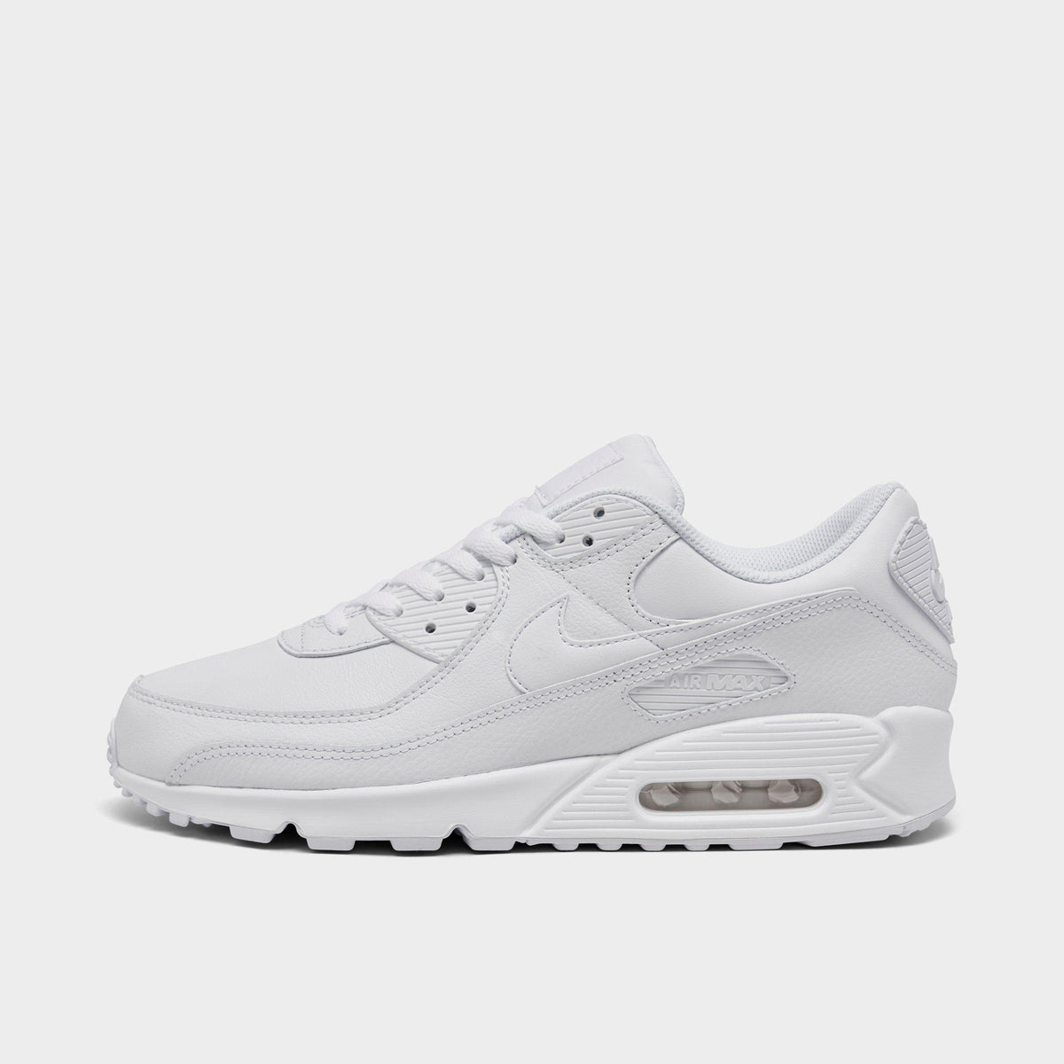 Men's Nike Air Max 90 Leather Casual Shoes - White/White