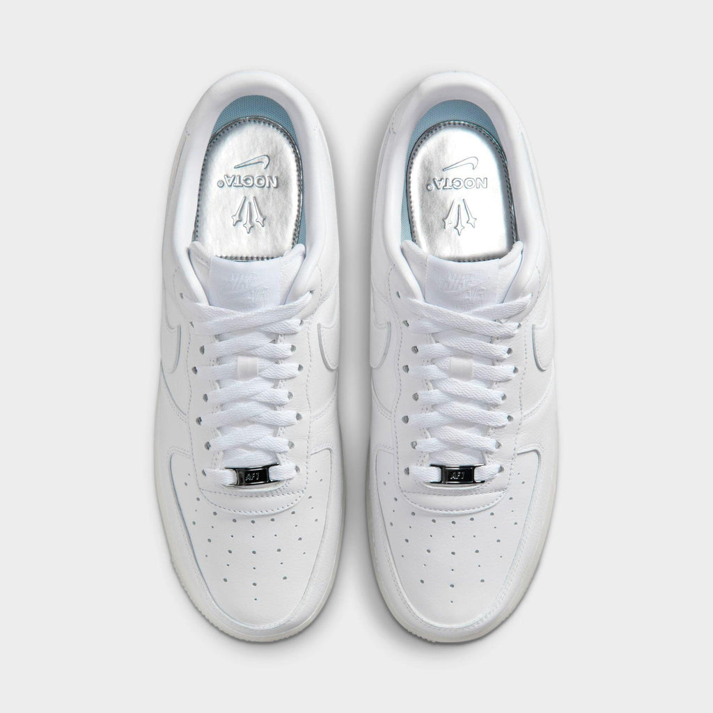 Men's Nike NOCTA Air Force 1 Low Casual Shoes - White/Cobalt Tint/Metallic Silver - view 5