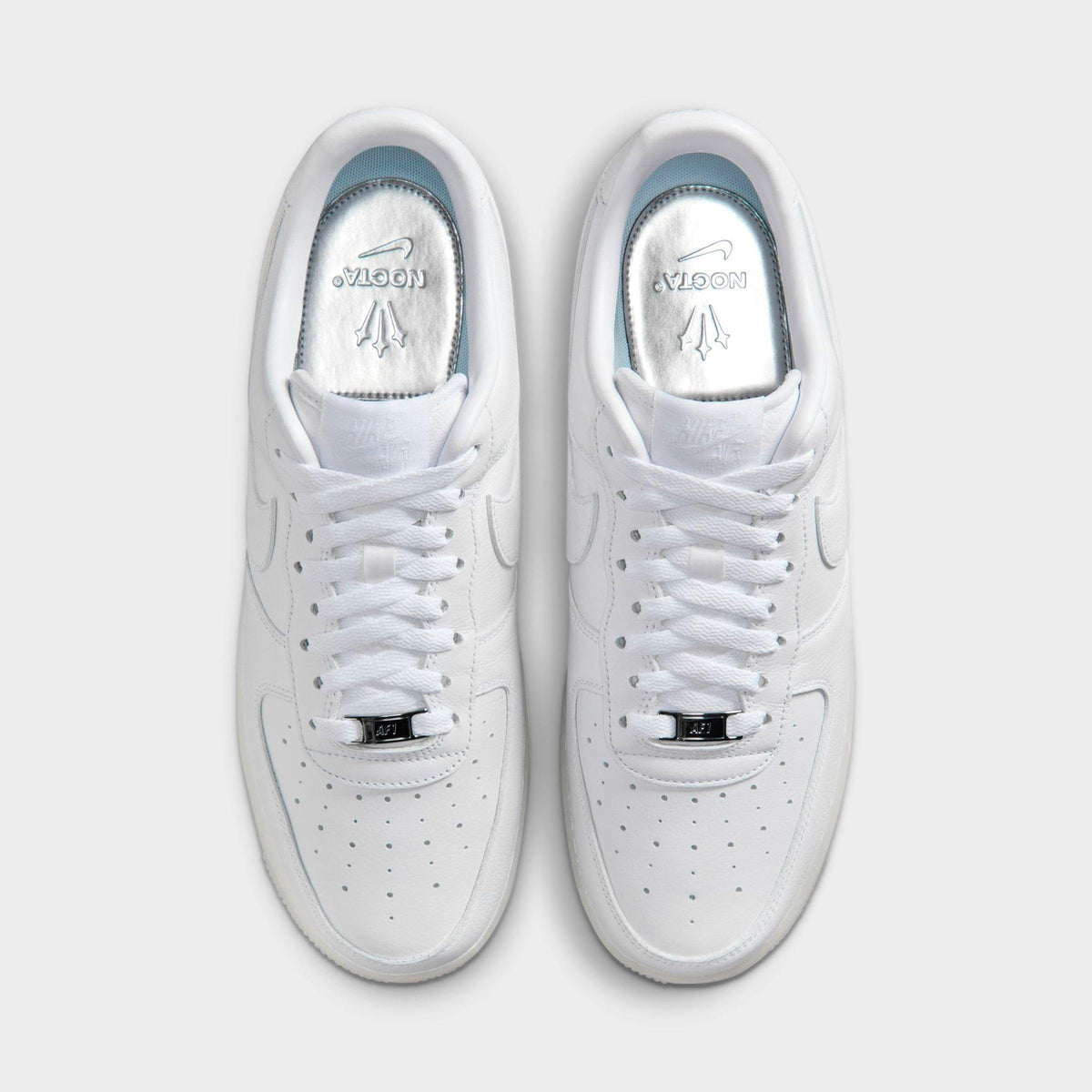 Men's Nike NOCTA Air Force 1 Low Casual Shoes - White/Cobalt Tint/Metallic Silver - view 5