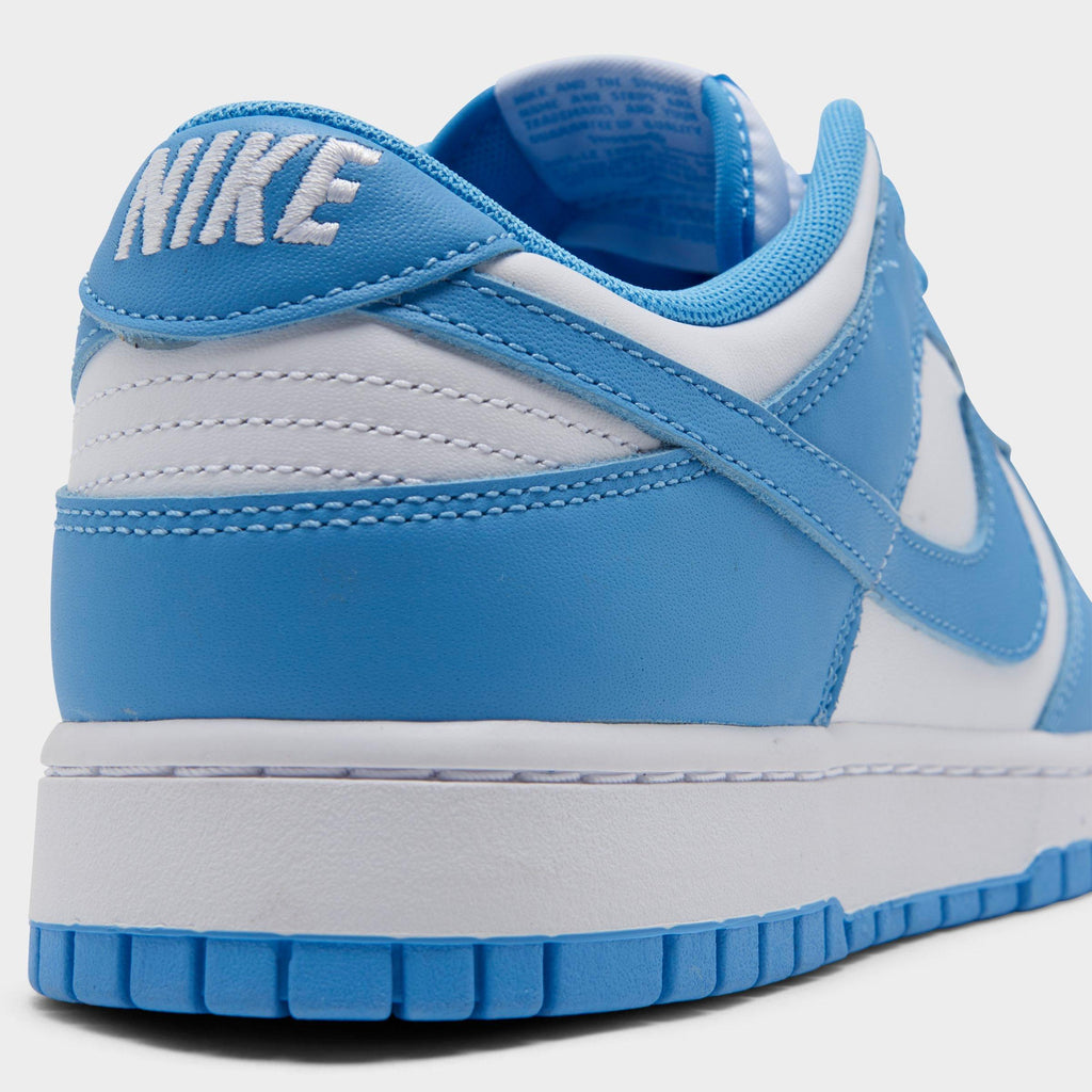 Men's Nike Dunk Low Retro Casual Shoes - White/University Blue/White - view 3