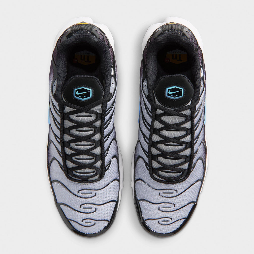 Men's Nike Air Max Plus Casual Shoes - Black/Light Smoke Grey/White/Football Blue - view 5