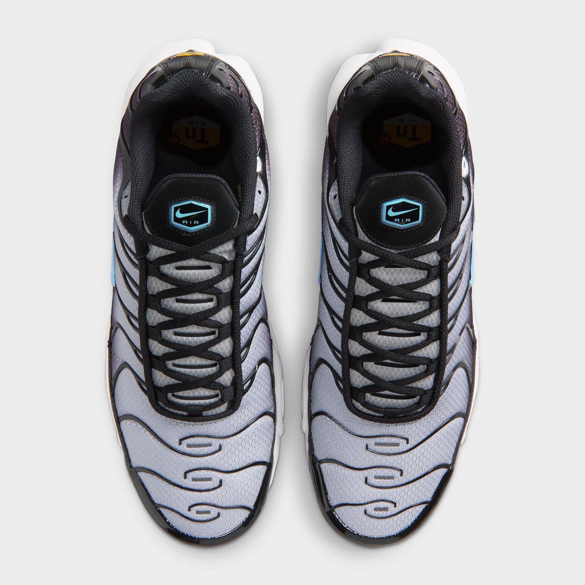 Men's Nike Air Max Plus Casual Shoes - Black/Light Smoke Grey/White/Football Blue - view 5