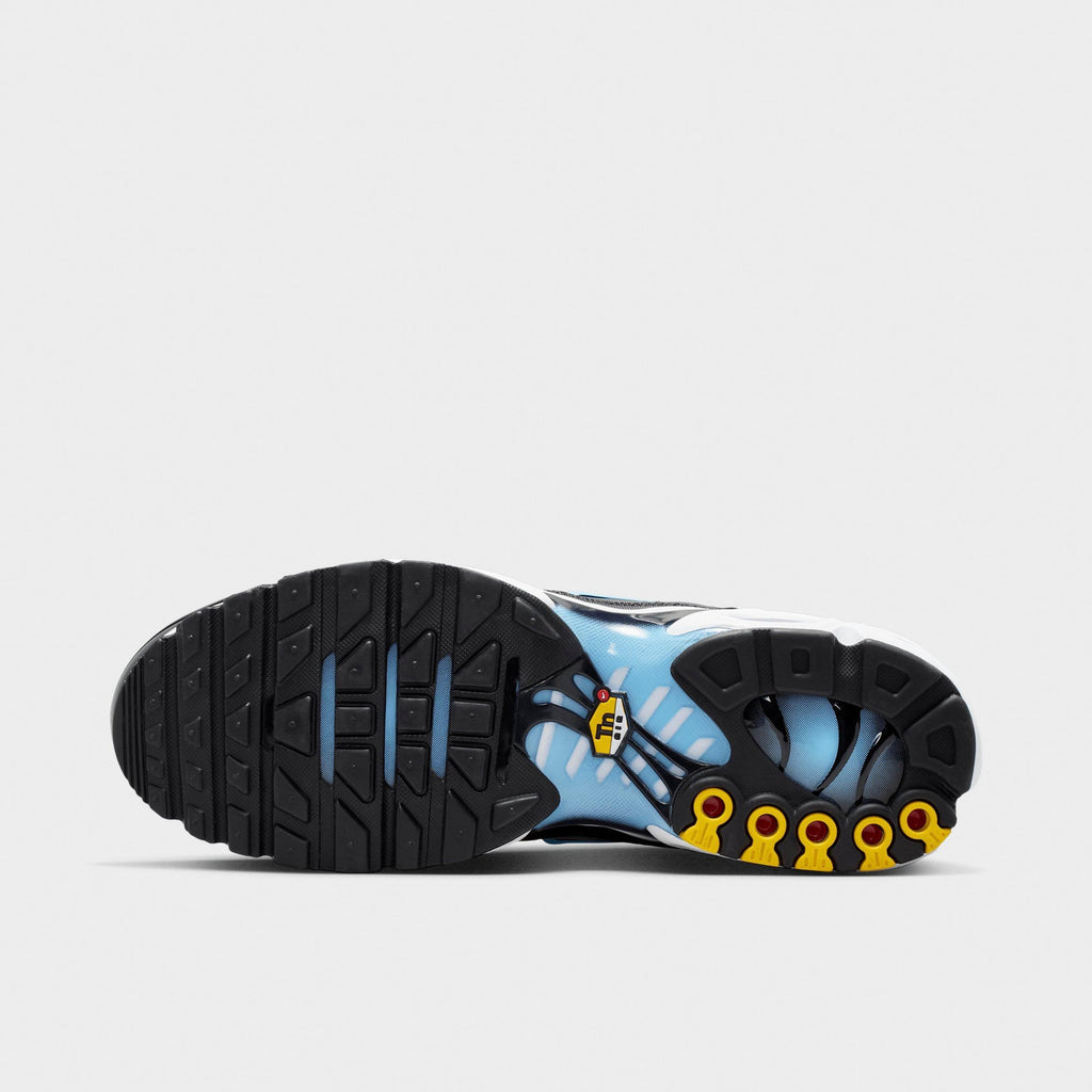 Men's Nike Air Max Plus Casual Shoes - Black/Light Smoke Grey/White/Football Blue - view 6
