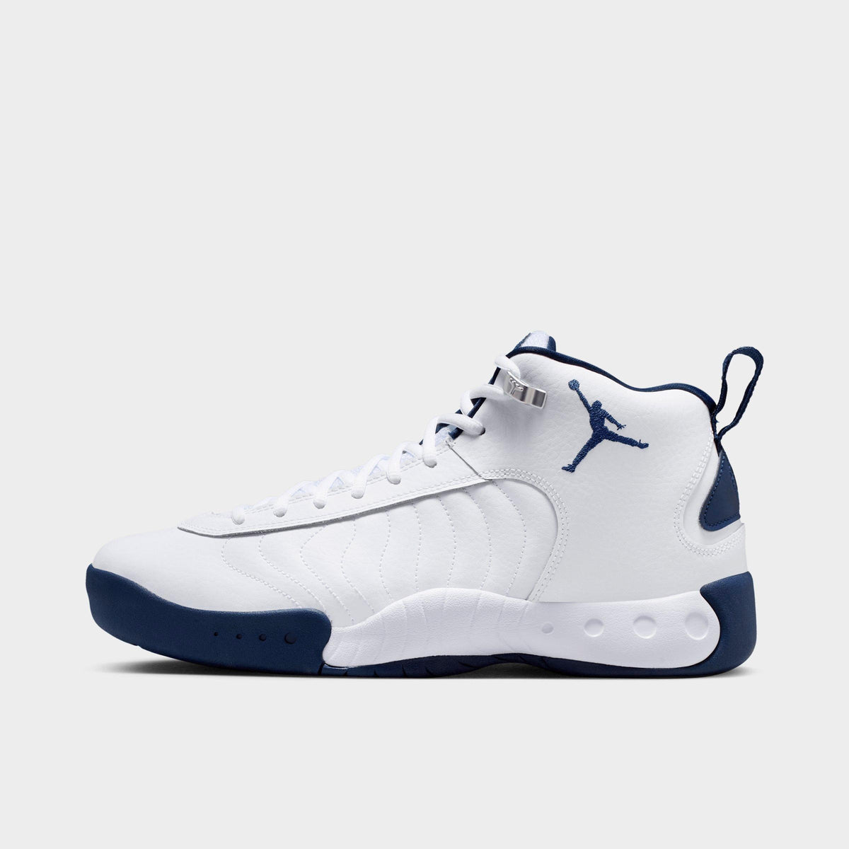 Men's Air Jordan Jumpman Pro Basketball Shoes - White/Metallic Silver/Midnight Navy