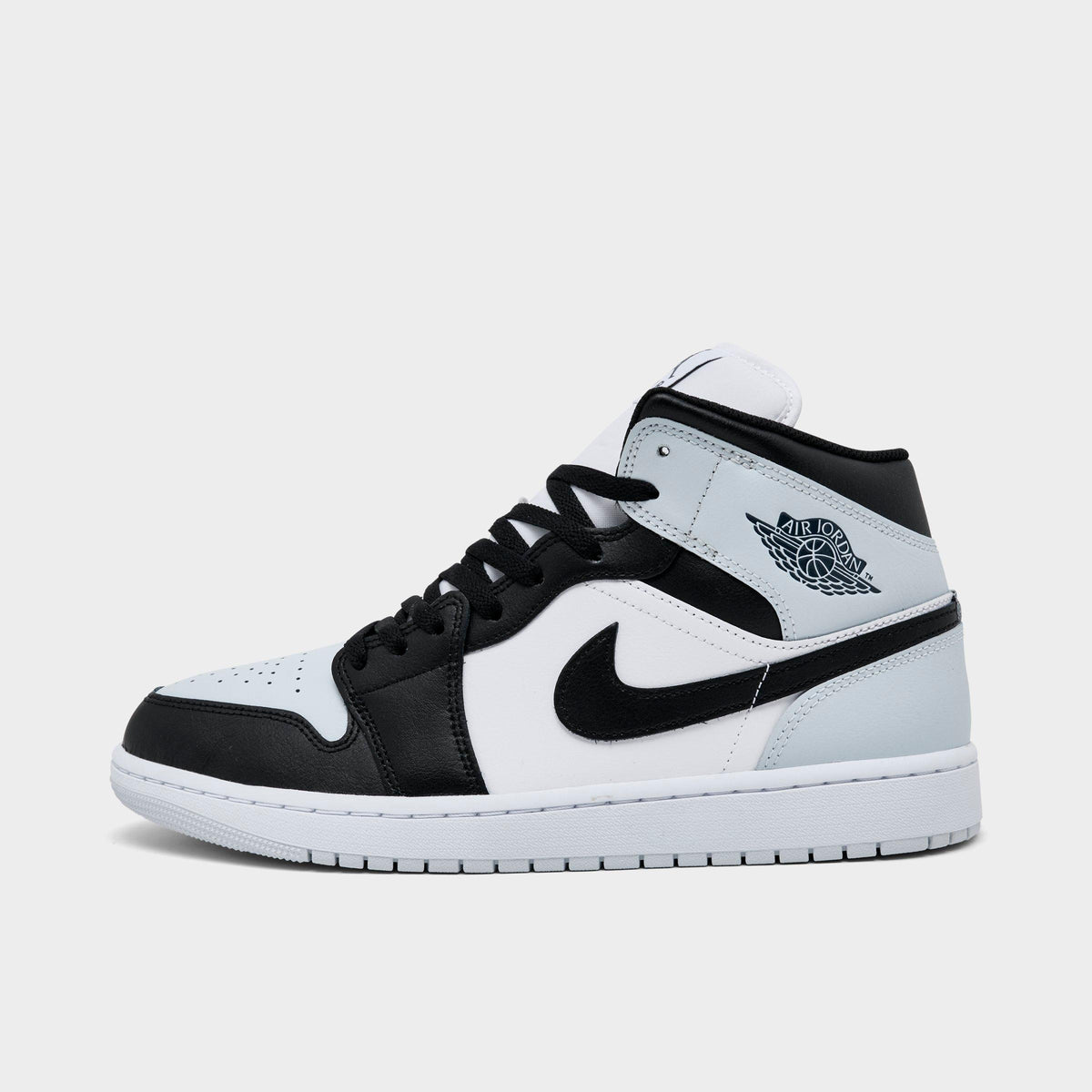 Men's Air Jordan Retro 1 Mid Casual Shoes - Black/Aura/White/Squadron Blue