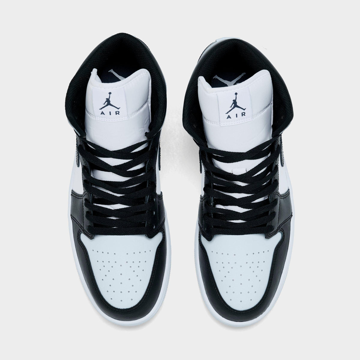 Men's Air Jordan Retro 1 Mid Casual Shoes - Black/Aura/White/Squadron Blue - view 5