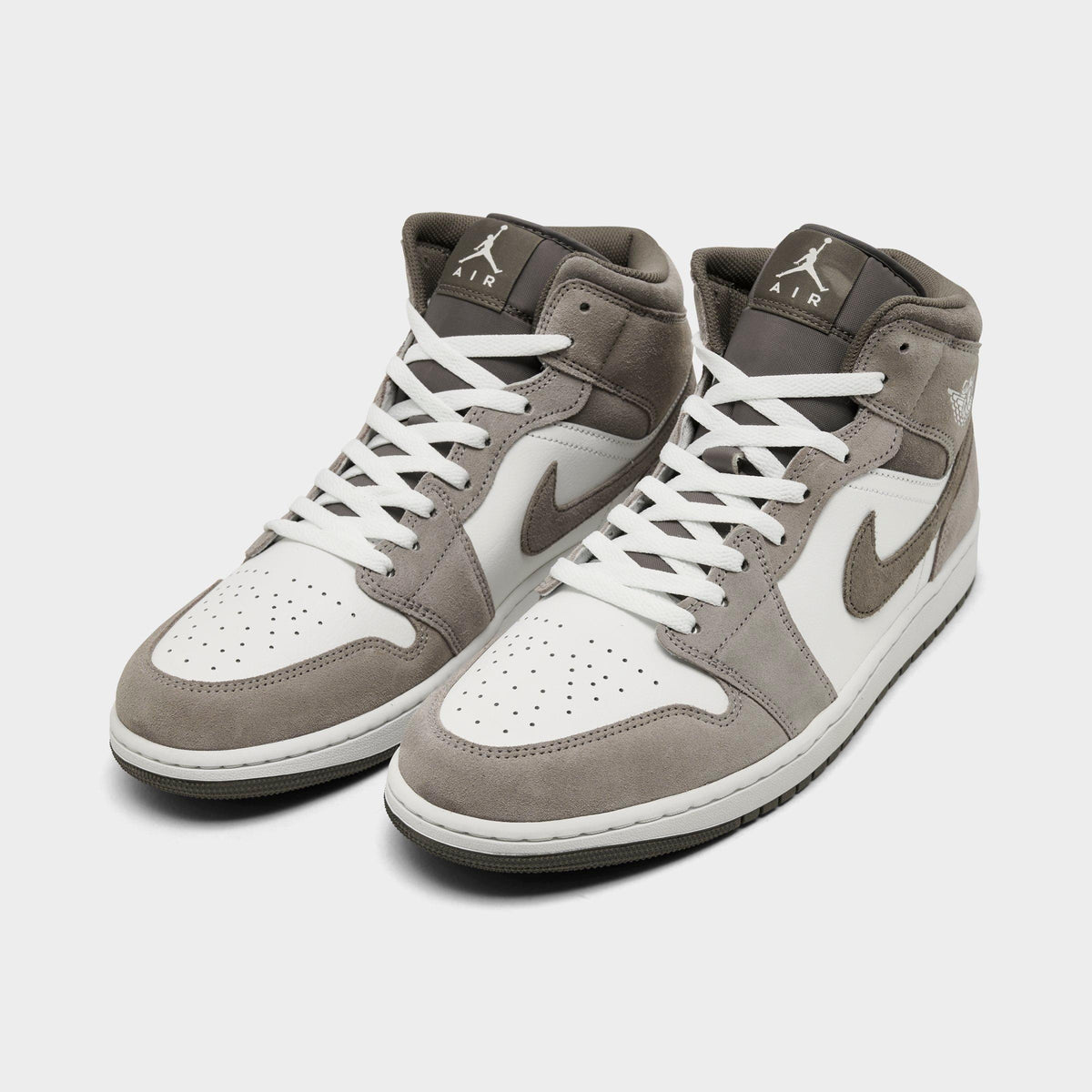 Men's Air Jordan Retro 1 Mid Casual Shoes -  Enigma Stone/Summit White/Olive Grey - view 2