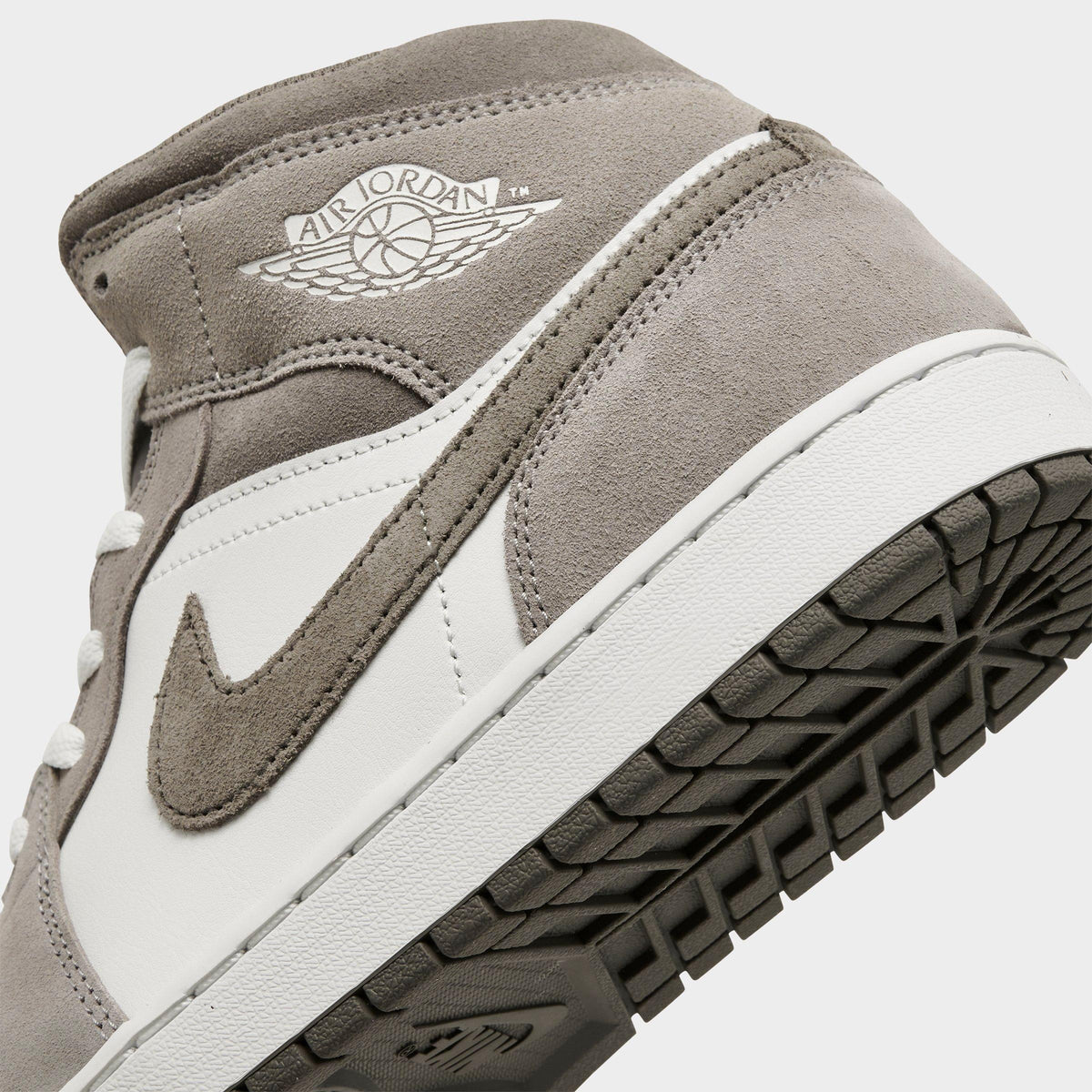 Men's Air Jordan Retro 1 Mid Casual Shoes -  Enigma Stone/Summit White/Olive Grey - view 3