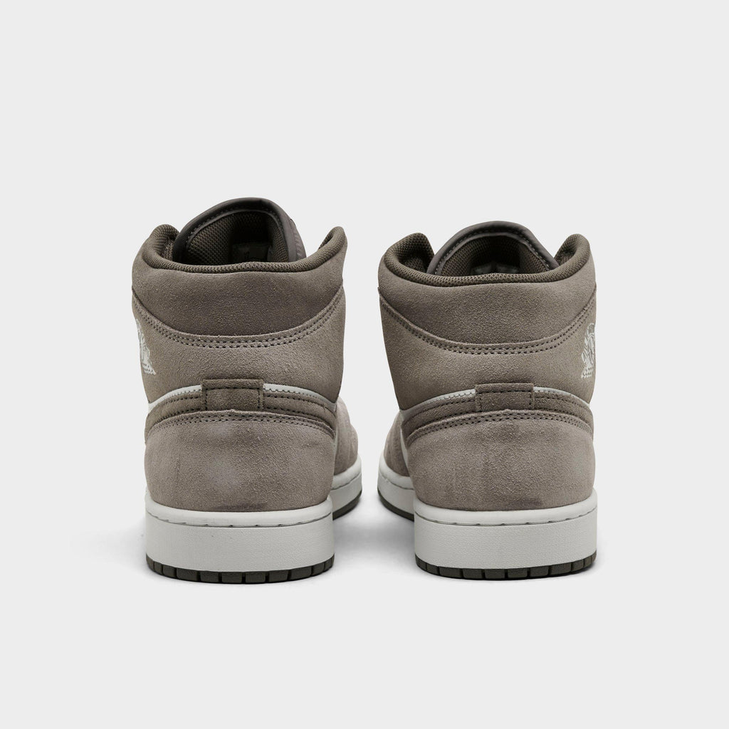 Men's Air Jordan Retro 1 Mid Casual Shoes -  Enigma Stone/Summit White/Olive Grey - view 4