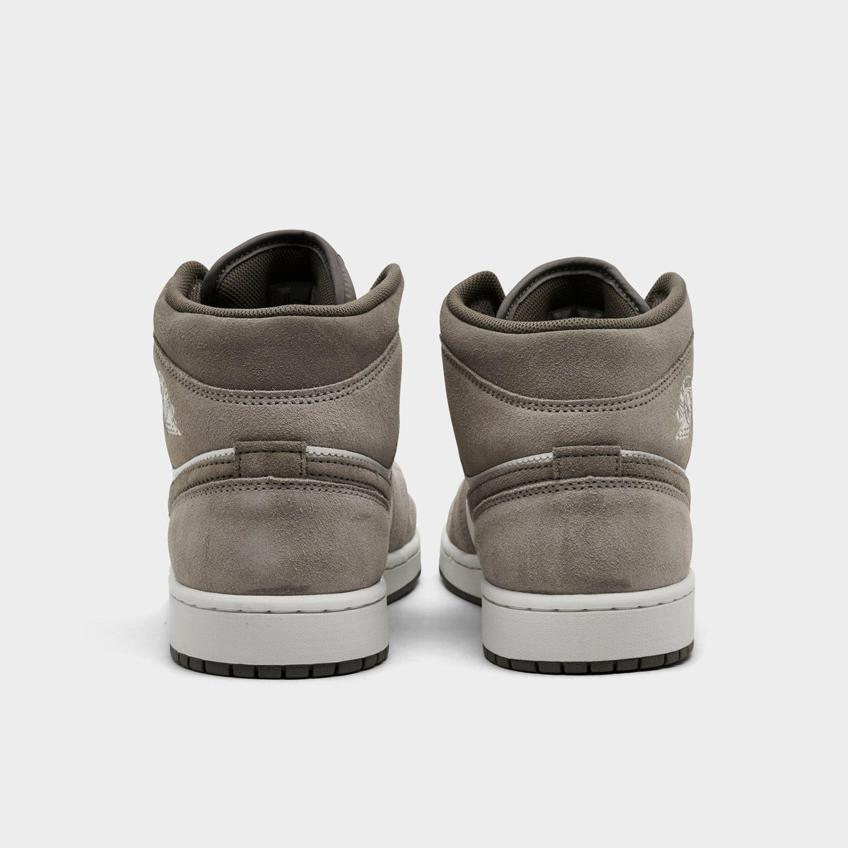 Men's Air Jordan Retro 1 Mid Casual Shoes -  Enigma Stone/Summit White/Olive Grey - view 4