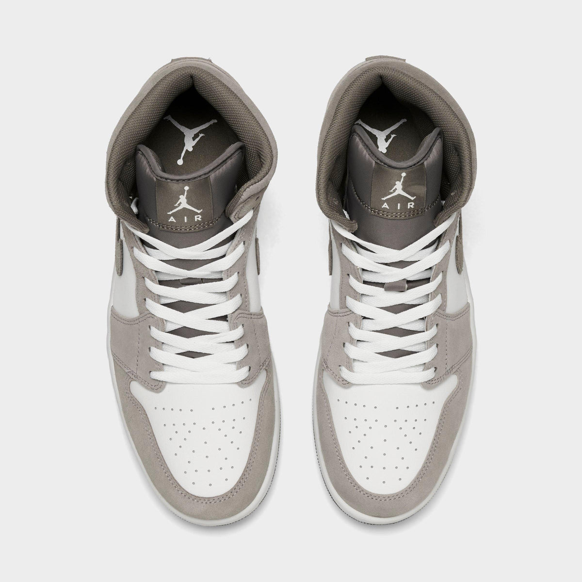 Men's Air Jordan Retro 1 Mid Casual Shoes -  Enigma Stone/Summit White/Olive Grey - view 5