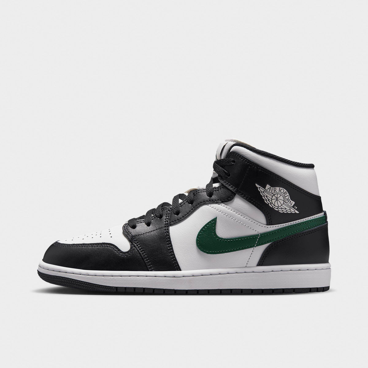 Men's Air Jordan Retro 1 Mid Casual Shoes - Black/Gorge Green/Summit White