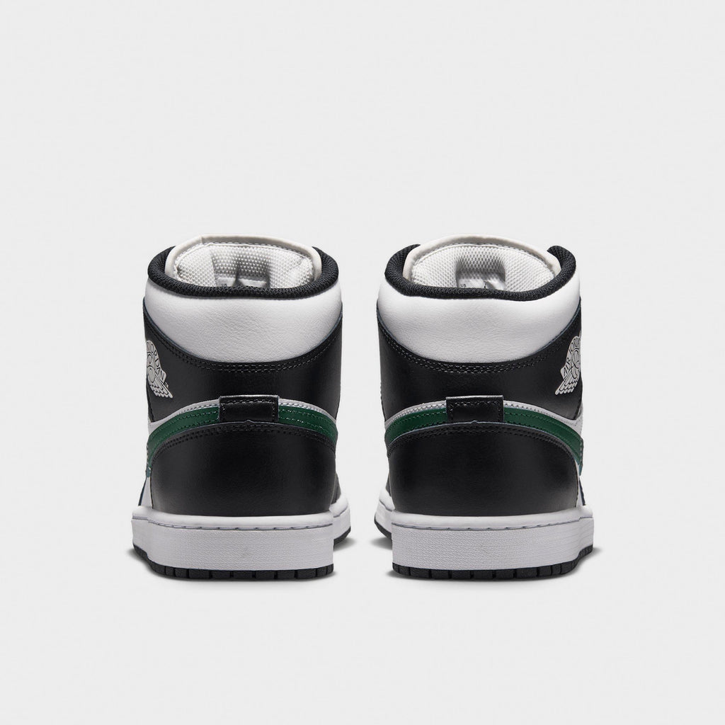 Men's Air Jordan Retro 1 Mid Casual Shoes - Black/Gorge Green/Summit White - view 4
