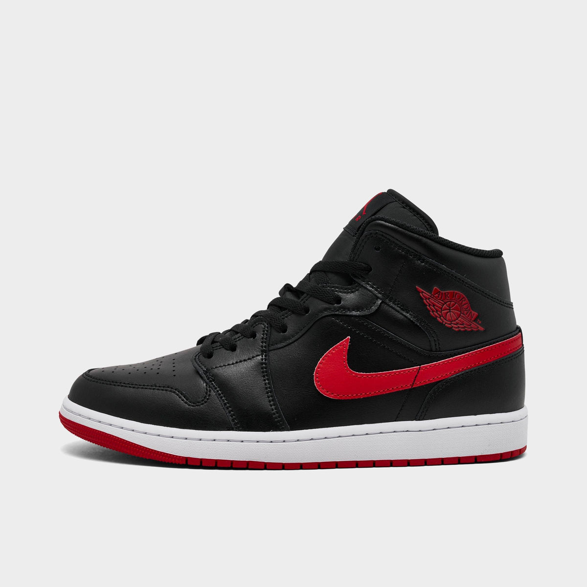 Men's Air Jordan Retro 1 Mid Casual Shoes - Black/University Red/White