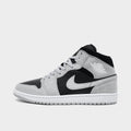 Men's Air Jordan Retro 1 Mid Casual Shoes - Light Smoke Grey/Black/White