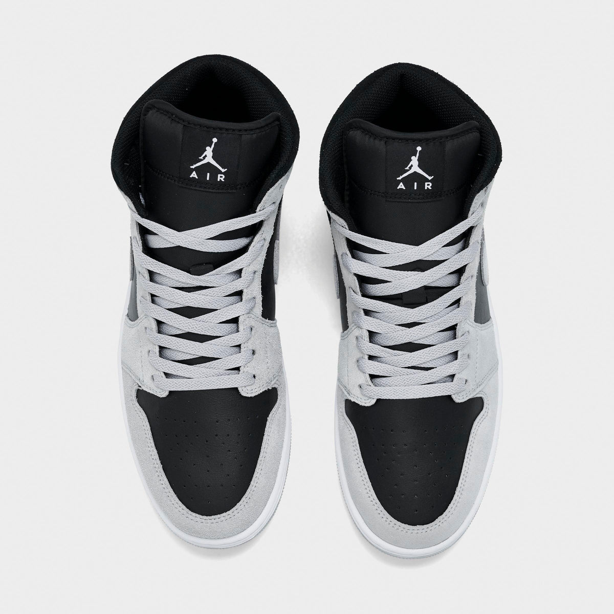 Men's Air Jordan Retro 1 Mid Casual Shoes - Light Smoke Grey/Black/White - view 5