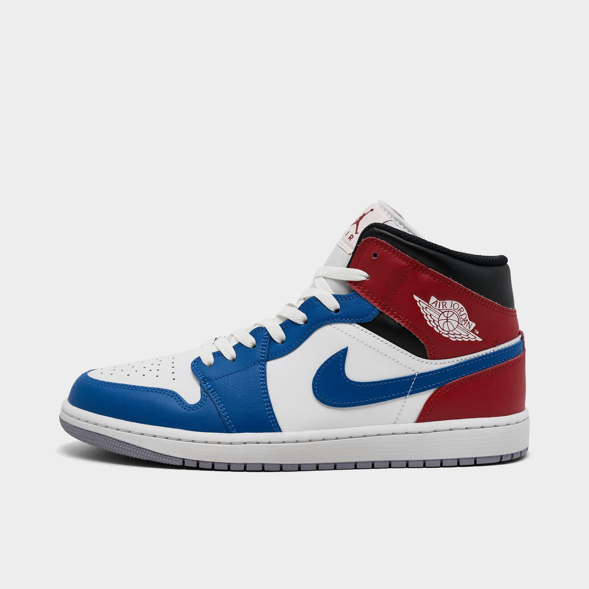 Men's Air Jordan Retro 1 Mid Casual Shoes - True Blue/Varsity Red/Black/Summit White