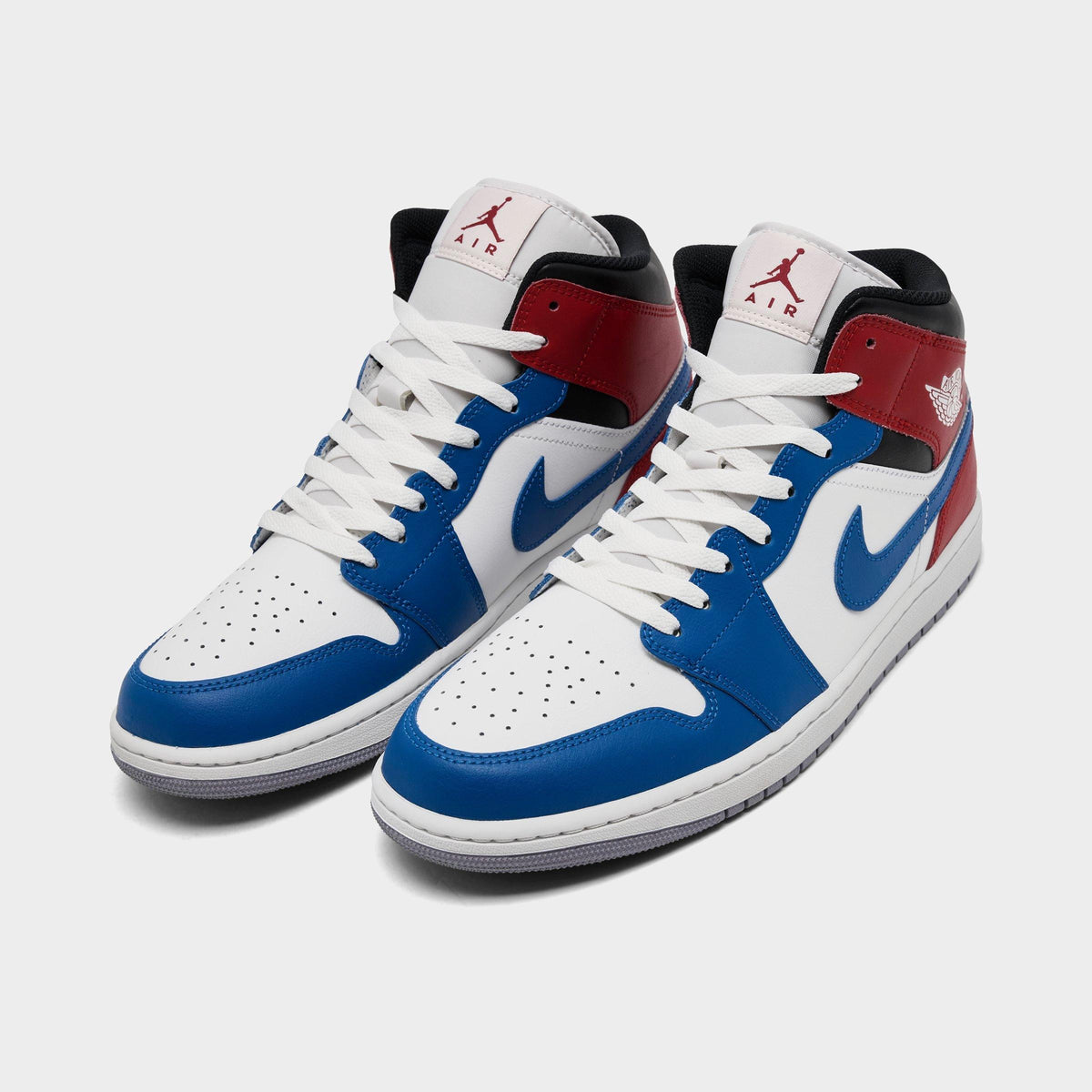 Men's Air Jordan Retro 1 Mid Casual Shoes - True Blue/Varsity Red/Black/Summit White - view 2