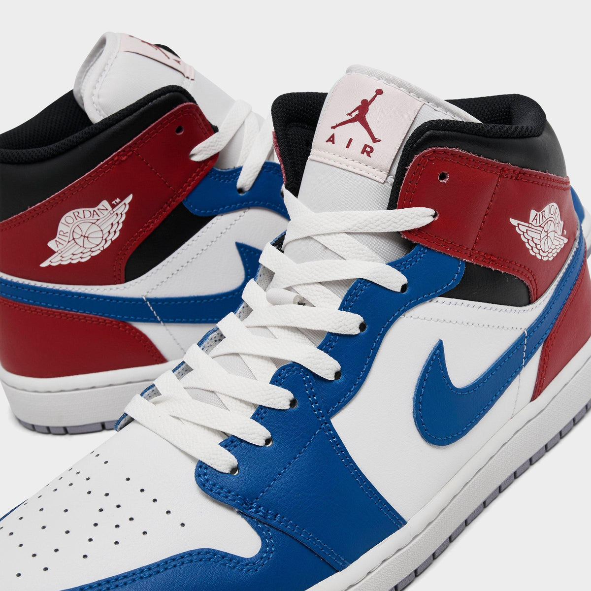 Men's Air Jordan Retro 1 Mid Casual Shoes - True Blue/Varsity Red/Black/Summit White - view 3
