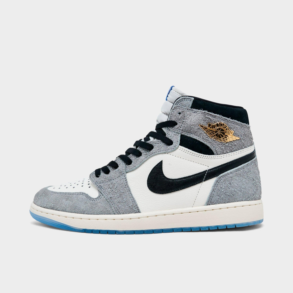 Men's Air Jordan Retro 1 High OG Casual Shoes - Cool Grey/Black/Sail/Game Royal/White