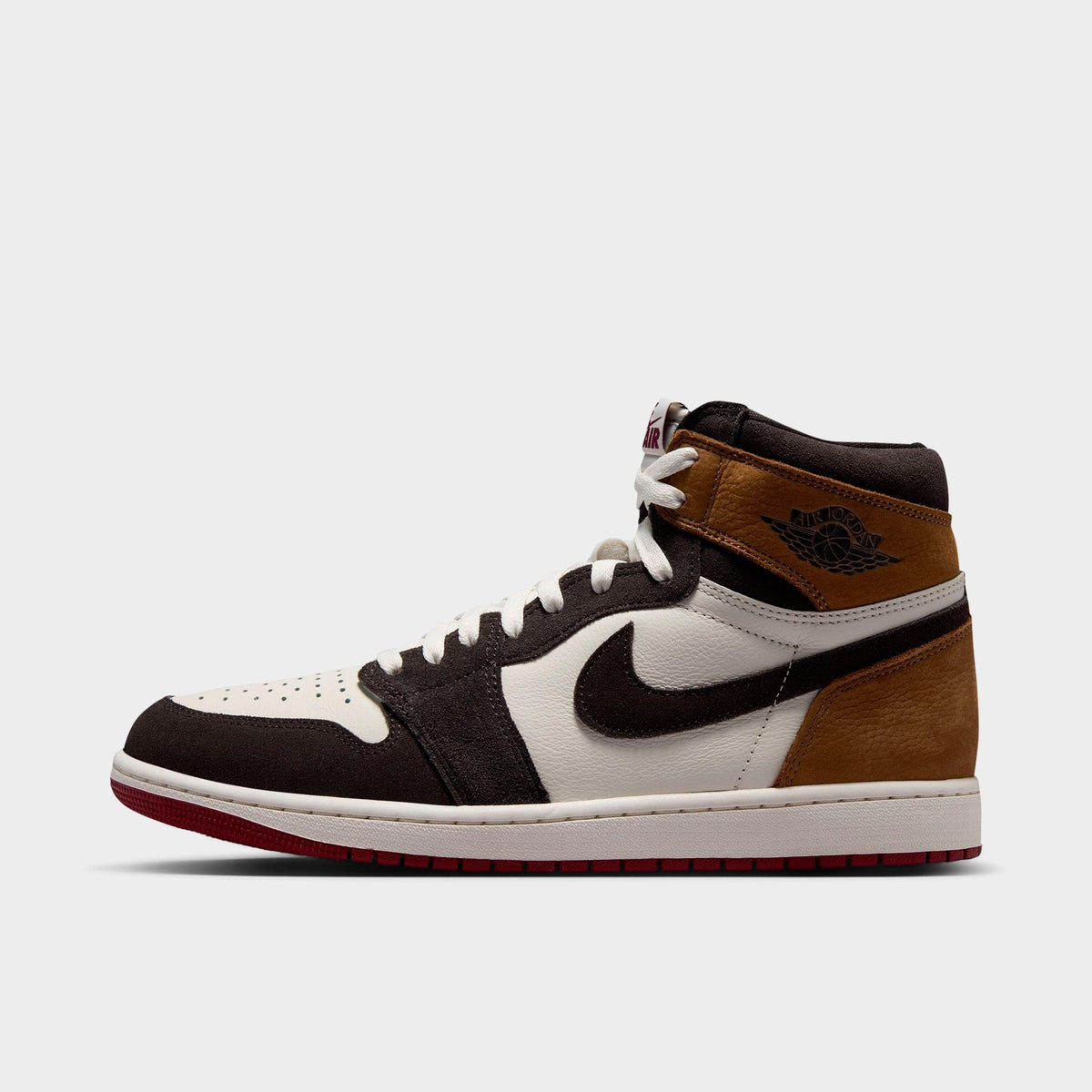 Men's Air Jordan Retro 1 High OG Casual Shoes - Shadow Brown/Light British Tan/Team Red