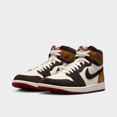Men's Air Jordan Retro 1 High OG Casual Shoes - Shadow Brown/Light British Tan/Team Red - view 2