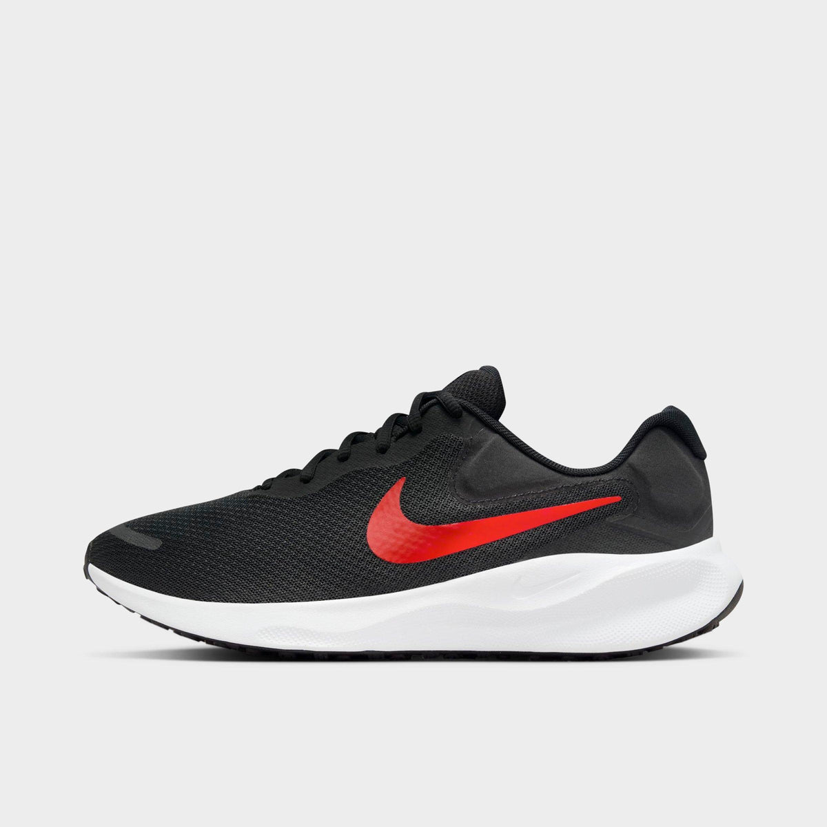 Men's Nike Revolution 7 Road Running Shoes - Black/White/University Red