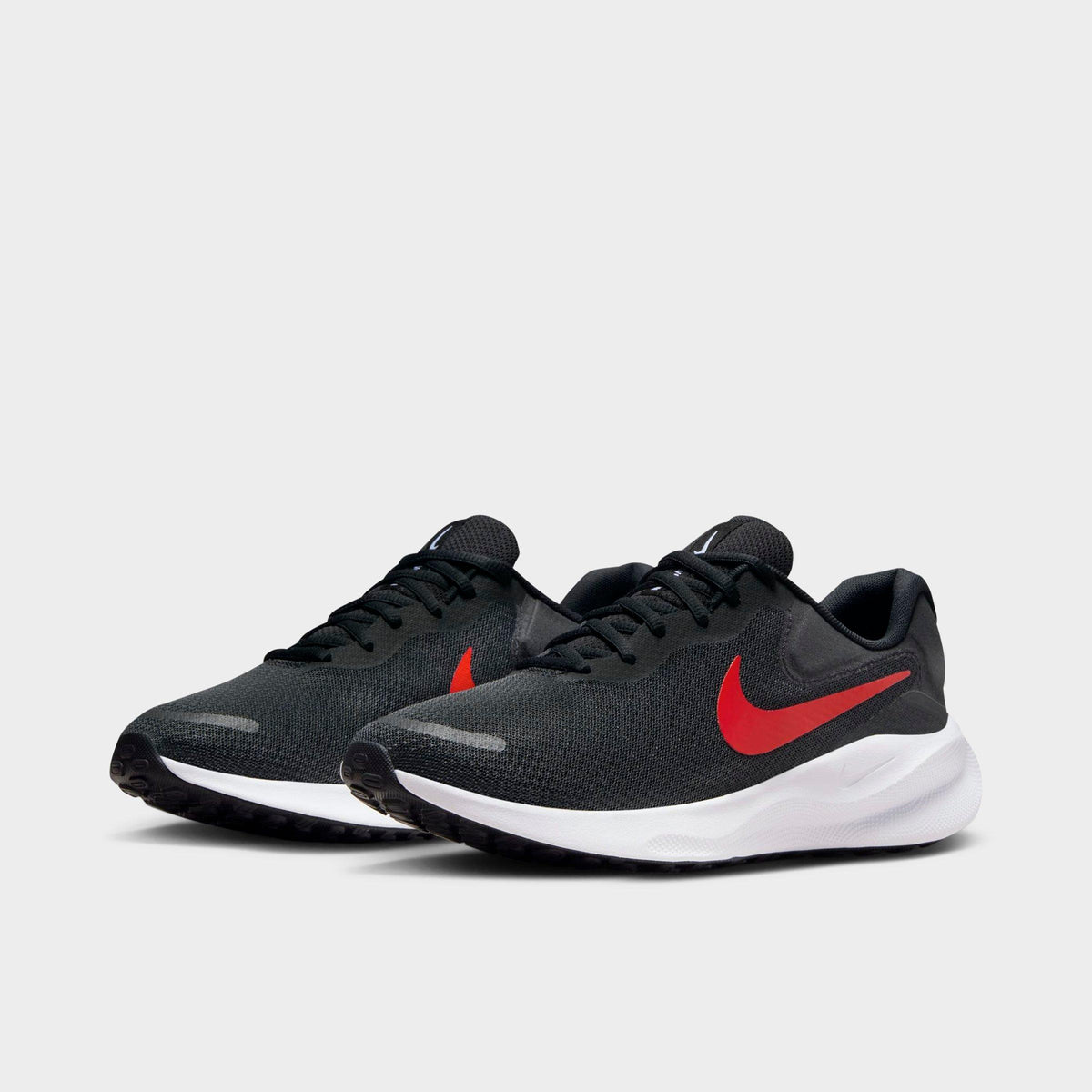 Men's Nike Revolution 7 Road Running Shoes - Black/White/University Red - view 2