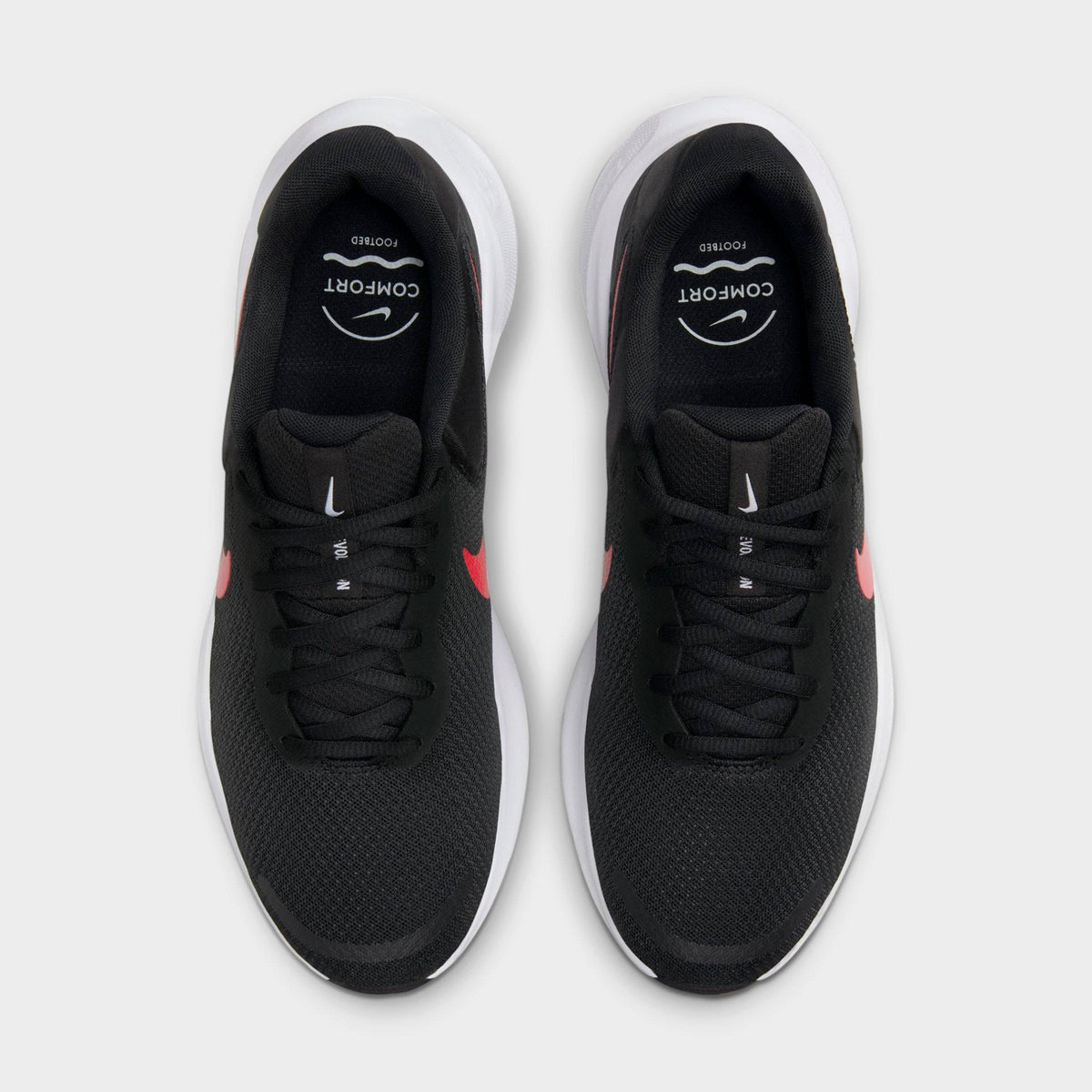 Men's Nike Revolution 7 Road Running Shoes - Black/White/University Red - view 5