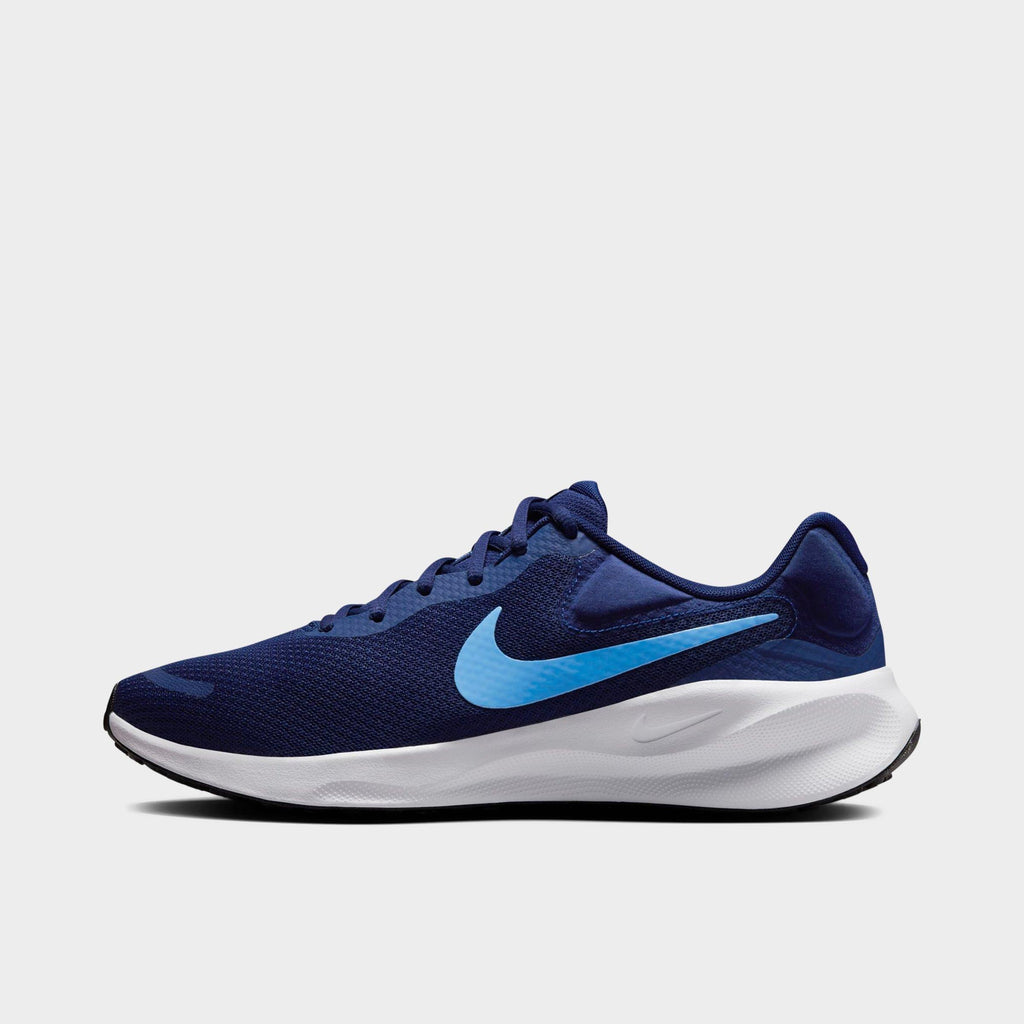 Men's Nike Revolution 7 Road Running Shoes - Blue Void/White/Black/University Blue