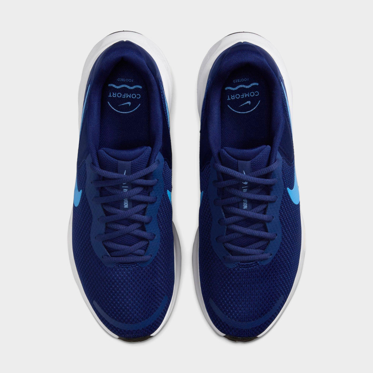 Men's Nike Revolution 7 Road Running Shoes - Blue Void/White/Black/University Blue - view 5