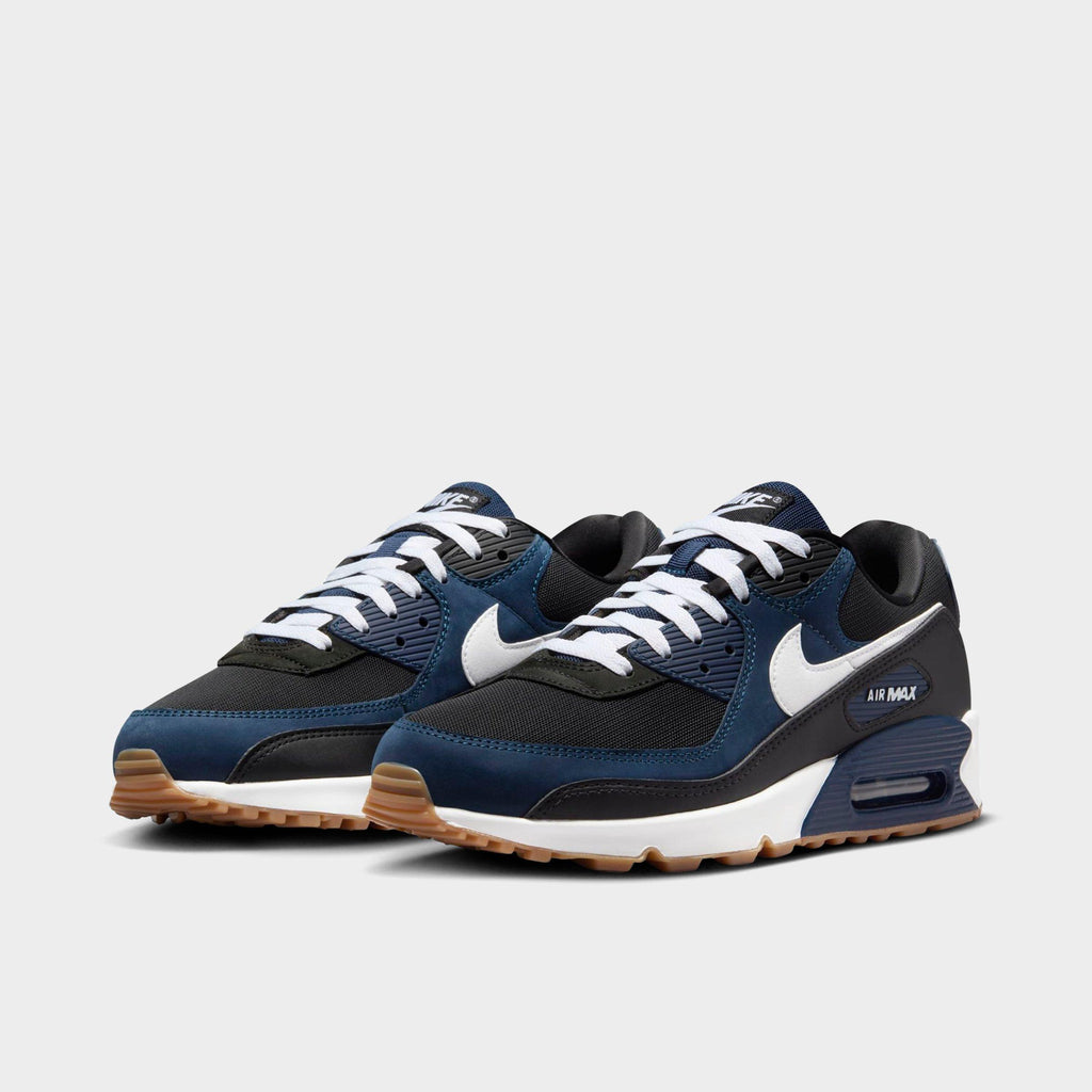 Men's Nike Air Max 90 Casual Shoes - Midnight Navy/White/Black/Gum Med Brown - view 2