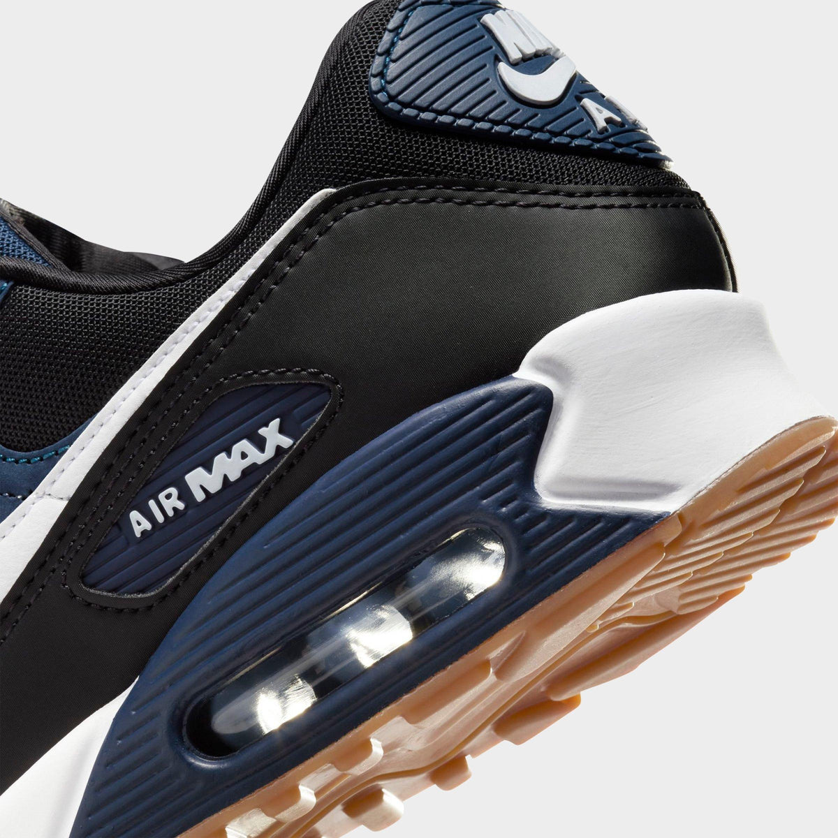 Men's Nike Air Max 90 Casual Shoes - Midnight Navy/White/Black/Gum Med Brown - view 3
