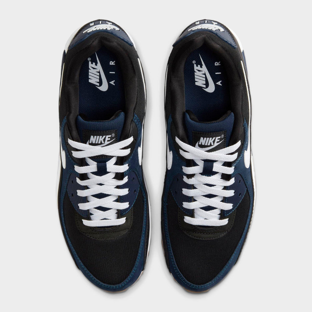 Men's Nike Air Max 90 Casual Shoes - Midnight Navy/White/Black/Gum Med Brown - view 5