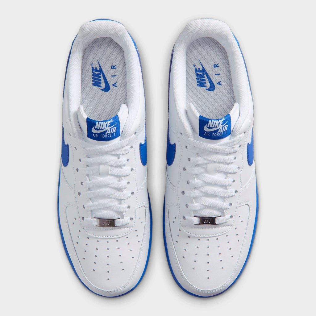 Men's Nike Air Force 1 '07 Casual Shoes - White/Game Royal - view 5