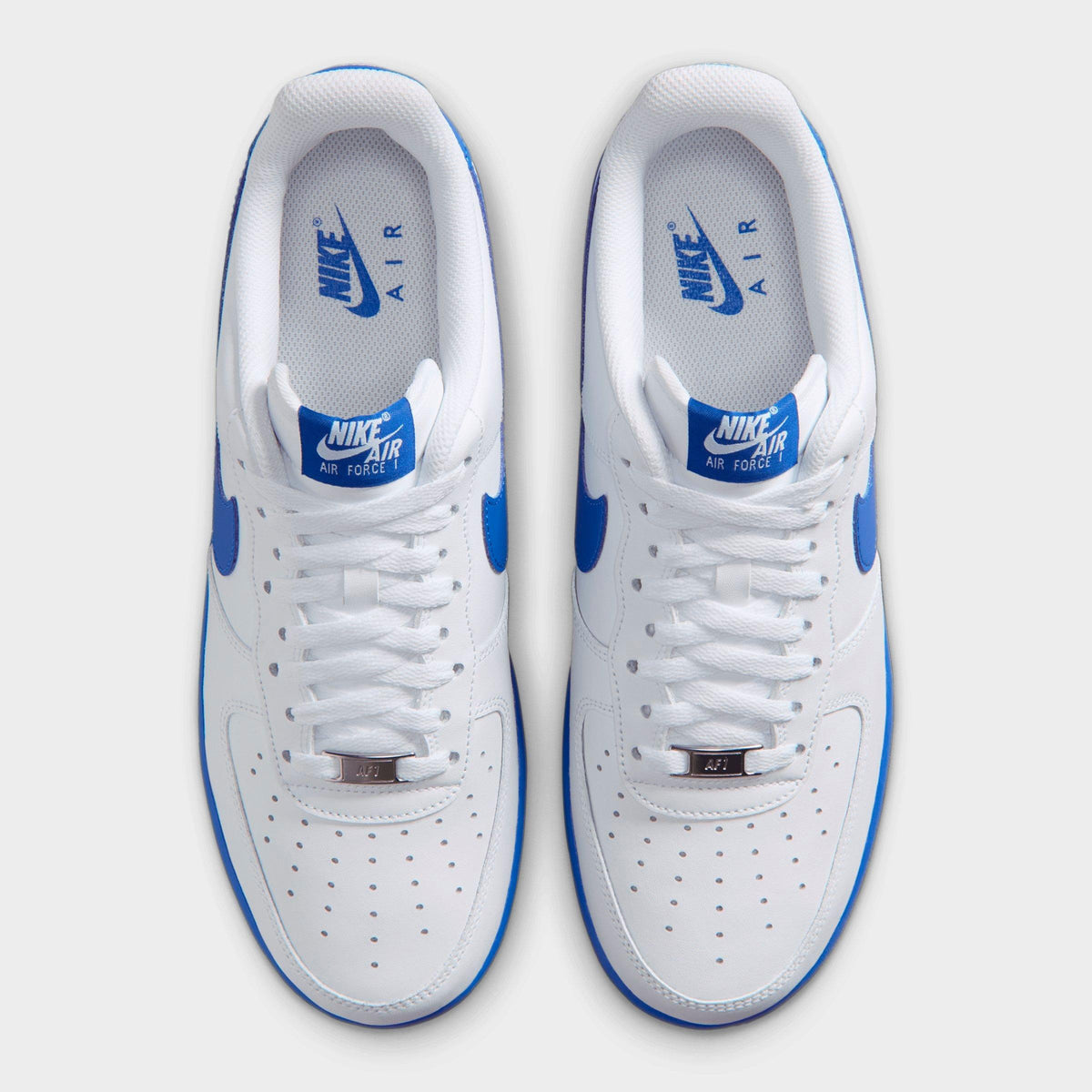 Men's Nike Air Force 1 '07 Casual Shoes - White/Game Royal - view 5