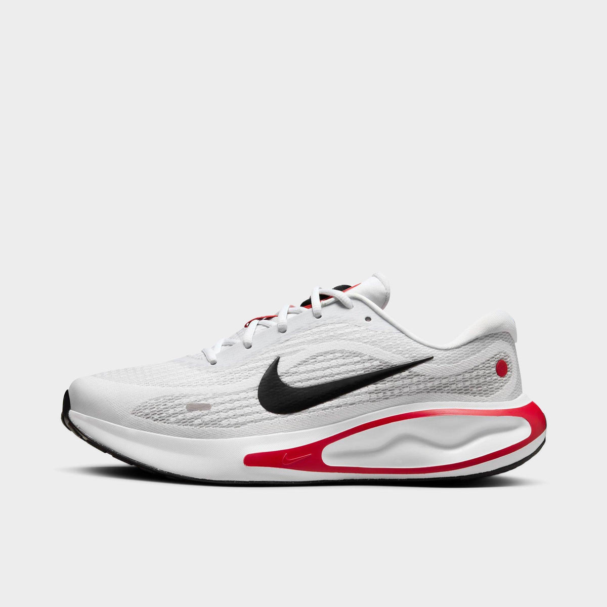 Men's Nike Journey Run Running Shoes - White/Fire Red/Cement Grey/Black