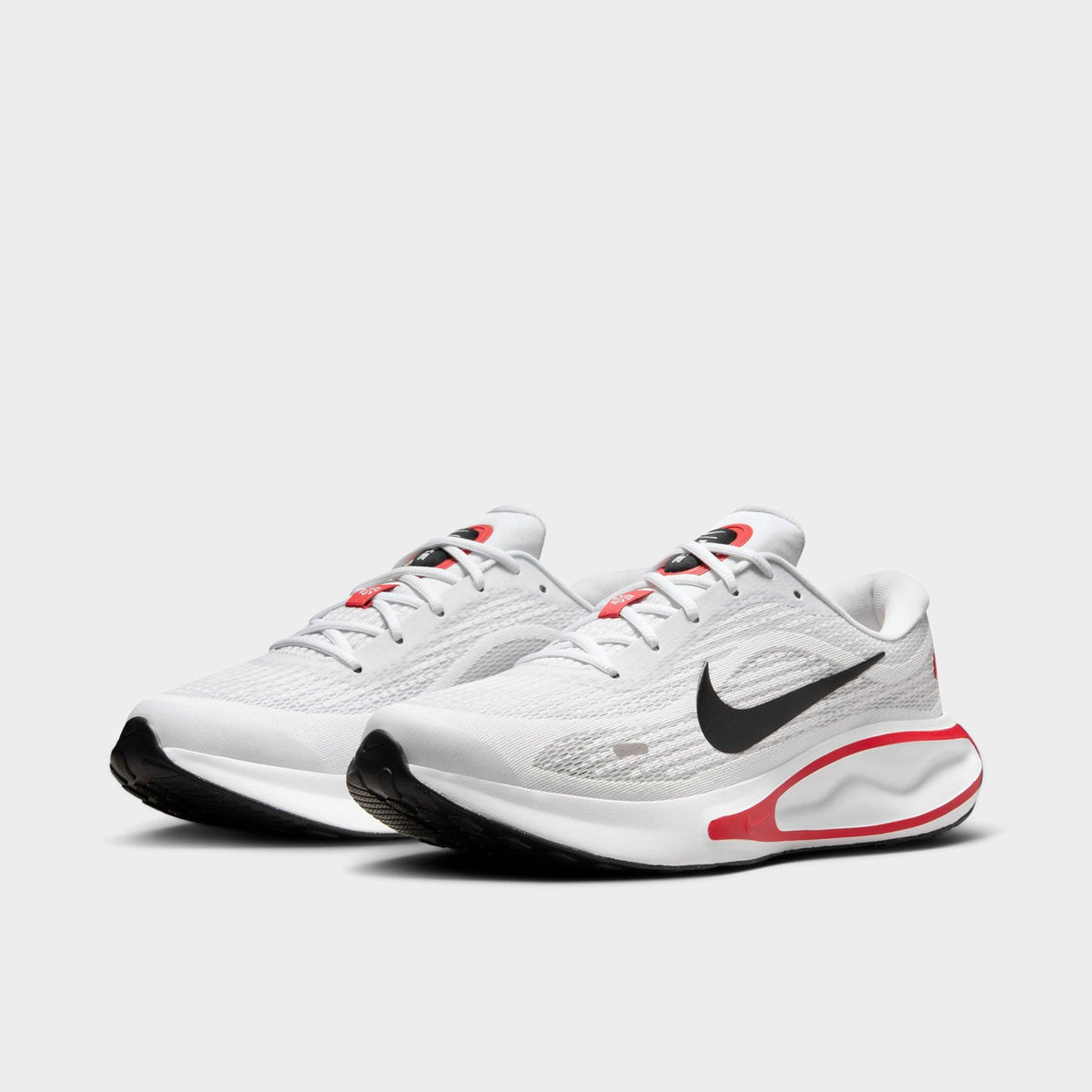 Men's Nike Journey Run Running Shoes - White/Fire Red/Cement Grey/Black - view 2