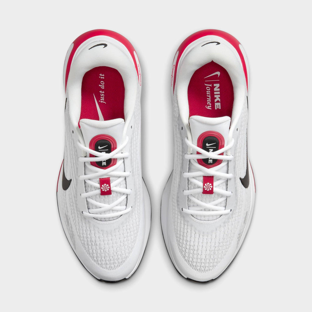 Men's Nike Journey Run Running Shoes - White/Fire Red/Cement Grey/Black - view 5