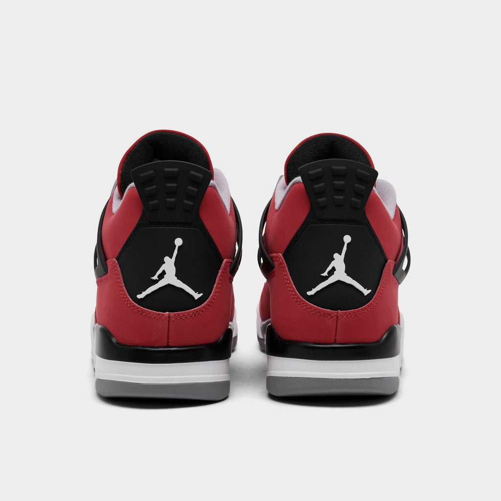 Men's Air Jordan Retro 4 Basketball Shoes - Fire Red/White/Black/Cement Grey - view 4
